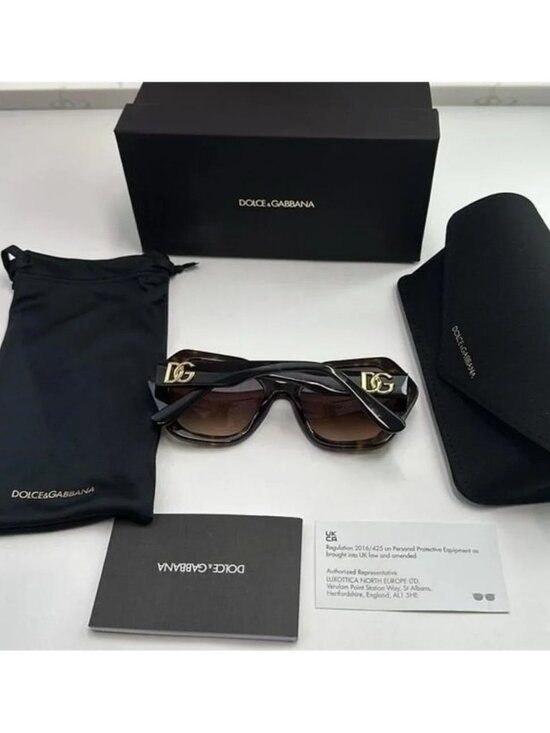 ? - New Authentic DOLCE & GABBANA Gradient Brown Irregular Ladies Sunglasses main image 8